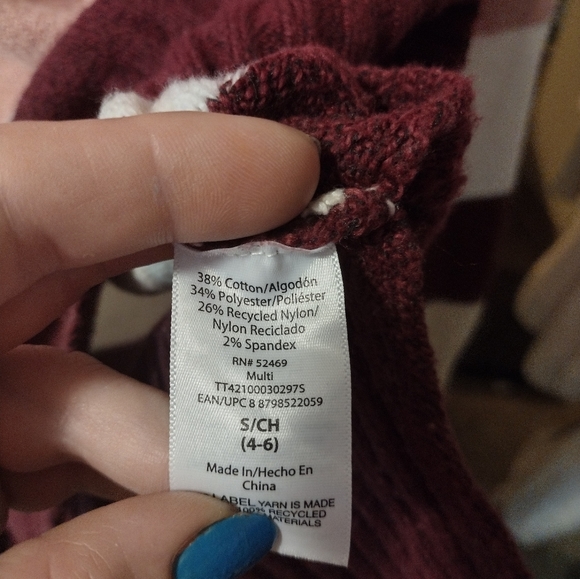 Pinks with Cream and Burgandy Large Stripe Knit Sweater - Picture 5 of 5